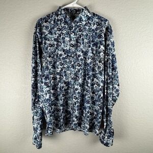 Georg Roth Los Angeles Shirt XL - Blue Floral Cotton Stretch
